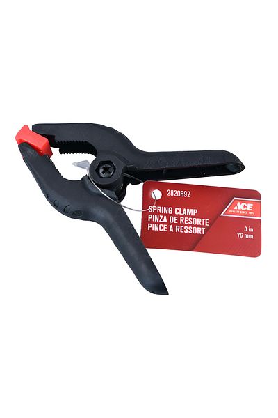 ACE Non-Slip Soft-Grip Wide Jaws Non-Marring Pads Plastic Spring Clamp 76mm