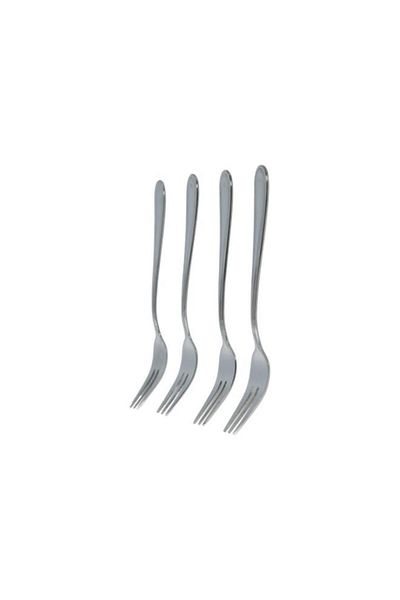 Generic شوكة كيك لؤلؤية من الفولاذ المقاوم للصدأ من Amefa، 4 قطع، على بطاقة تعليق، فضية 0508X1VDXCAN4