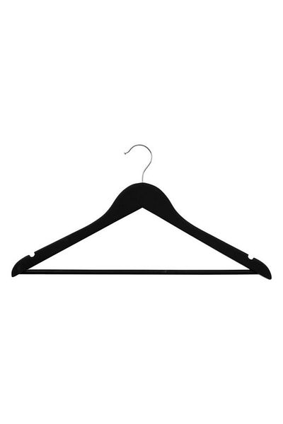 Generic Five Simply Smart 3-Piece Durable Wooden and Rubber Cloth Hanger Set Black 151511B