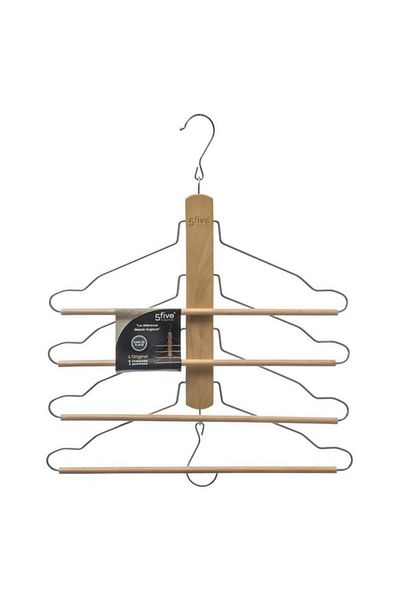 Generic Five Simply Smart Durable High Quality Wood and Metal Cloth Hanger Beige and Silver 151521
