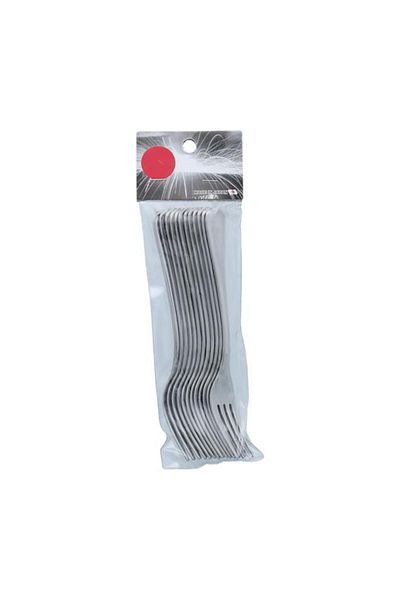 Generic شوكة حلوى SunCraft من الفولاذ المقاوم للصدأ، 12 قطعة، آمنة للاستخدام في غسالة الأطباق، بمقبض مريح، لون فضي