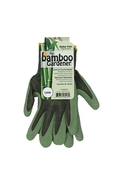 Generic قفازات مطاطية من Erorex The Bamboo Gardener باللونين الأسود والأخضر كبيرة الحجم