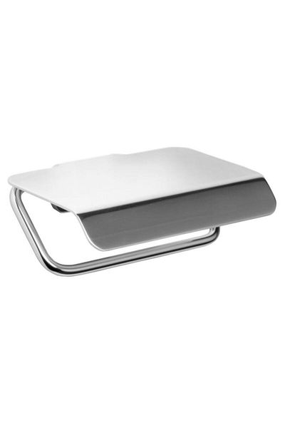 Generic TATAY Wall Mounted High-Quality Aluminum Design Flat Toilet Paper Holder Covered Silver 6198900