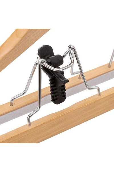 Generic Five Simply Smart Durable High Quality Wooden Suit Hanger Beige and Silver 193475