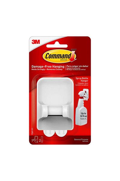 Generic Command Spray Bottle Hanger with 2 Straps White