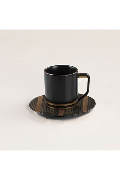 Bien Servi Piece High Quality Turkish Coffee Set Black and Brown