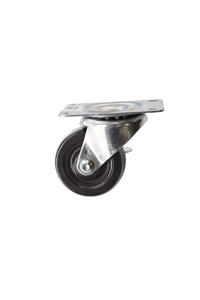 Generic ACE Plate Type Swivel Caster with Brake Silver and Black 3inch 31-30100000-22100CS1