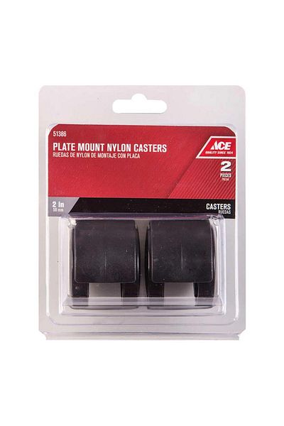 Generic ACE 2-Piece Swivel Nylon Twin Caster Black 2inch
