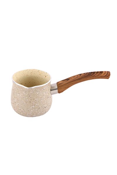 Parfait Decorative Granite Turkish Coffee Warmer Cream and Brown 9.5cm