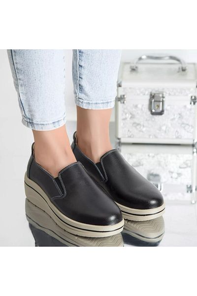 MODA STİL Platform shoes nataly black genuine leather, 39