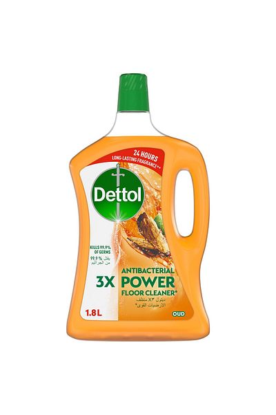 Dettol Oud Antibacterial Power Floor Cleaner 1.8 Litre Kills 99% Germs, Clean & Long-lasting Oud Fragrance