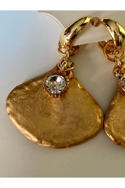 OITA Hanging Gold Metal Gold Color Earrings Cool Stylish Crystal Stone Design