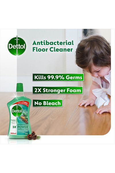 Dettol Antibacterial Power Floor Cleaner Pine 2 x 900 ml