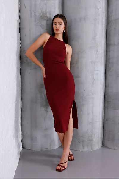 veira Rochie midi de vară cu detaliu de fante - Design elegant care îmbrățișează corpul