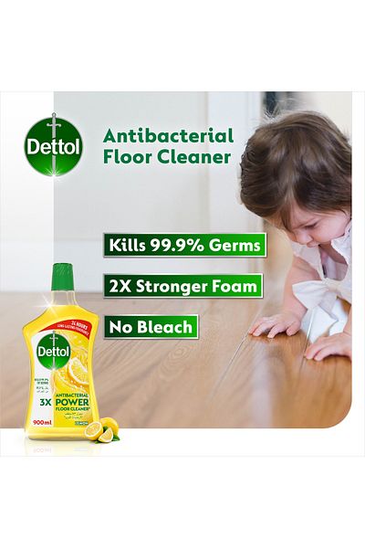 Dettol Lemon Power Antibacterial Floor Cleaner Value Pack 2 x 900 ml