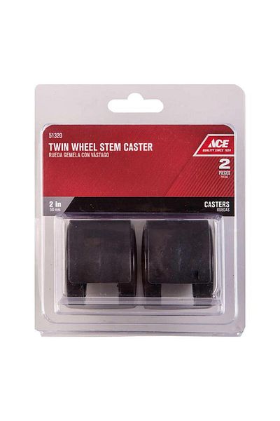 Generic ACE 2-Piece Swivel Plastic Wheel Stem Caster Black 2inch
