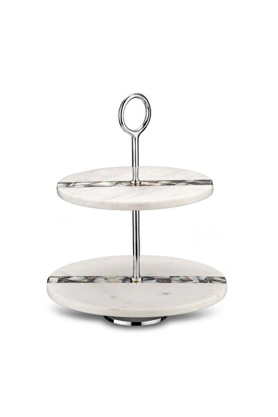 Jumbo Romano Mermer 2 Katlı Servislik Beyaz