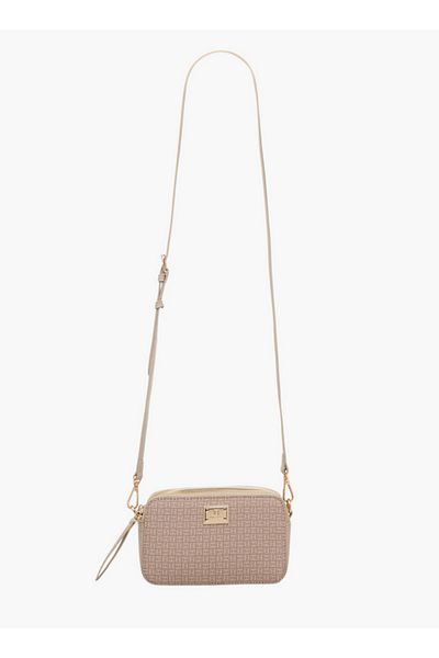 Flora Bella by Shoexpress Women's Monogram Print Crossbody Bag with Zip Closure and Adjustable Strap