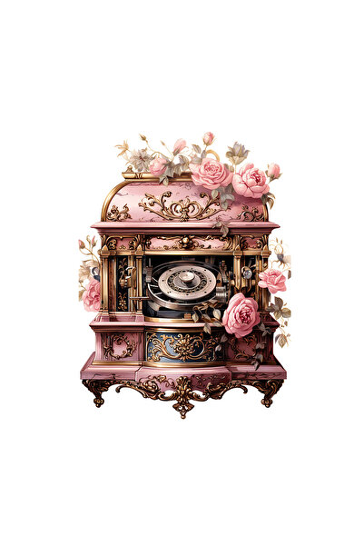 INOVATIX Set de 8 piese, Autocolant Cutie vintage roz cu trandafiri, INOVATIX...