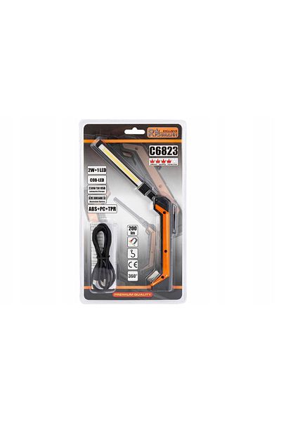 richmann exclusive Work lamp/torch 2 W + 1 W LED, with magnet, 230V/5V USB, 800 mAh battery, RICHMANN EXCLUSIVE