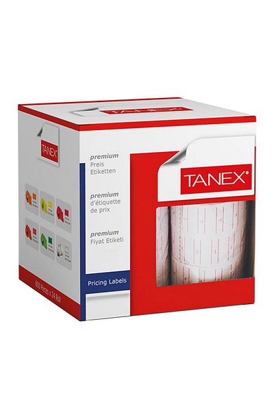 Tanex Ετικέτα τιμής 21 X 12 Mm 800 Τεμάχια X 24 Ρολά - Λευκό