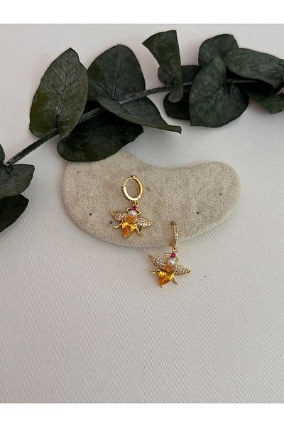 YENGEÇ Steel Bee Earrings