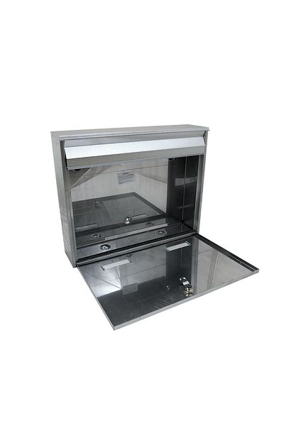 damech Mailbox, Stainless Steel, Silver, C4 Format, 36x9x29 Cm,