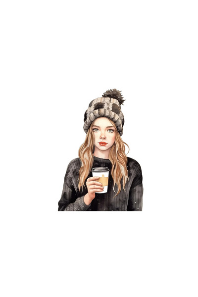 INOVATIX Set de 8 piese, autocolant cu fetița din cafea, INOVATIX®. 6 cm