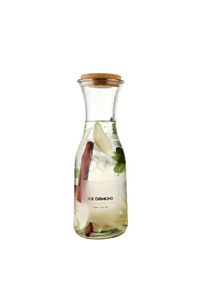 Bien Servi High Quality Glass Juice Jar with Decal Clear and Brown