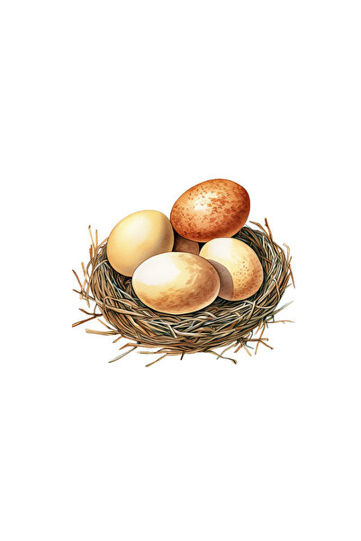 INOVATIX Set de 8 piese, Sticker Cuib cu cinci ouă, INOVATIX®. 6 cm