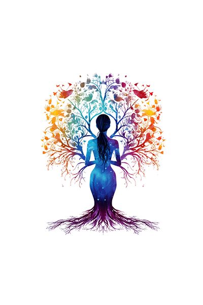 INOVATIX Set de 8 piese, autocolant Femeie Spirituală Armonie, INOVATIX®. 6 cm