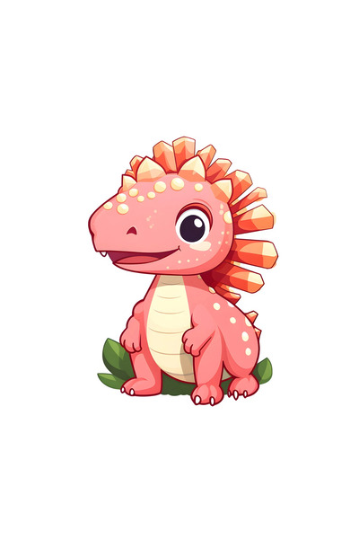 INOVATIX Set de 8 bucăți, autocolant dinozaur roz, INOVATIX®. 6 cm