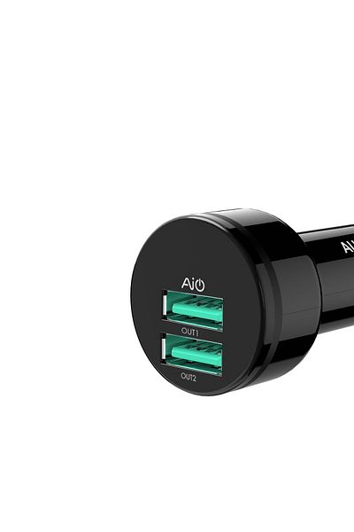 AUKEY Încărcător auto CC-S12, 2 sloturi USB 2.4A, negru