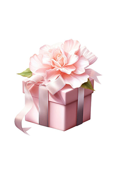 INOVATIX Set de 8 piese, autocolant cutie cadou roz cu floare și fundă, INOVA...