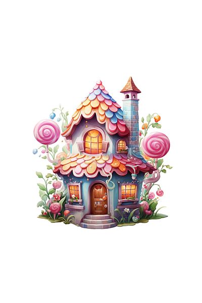 INOVATIX Set de 8 bucăți, autocolant casă colorată, INOVATIX®. 6 cm