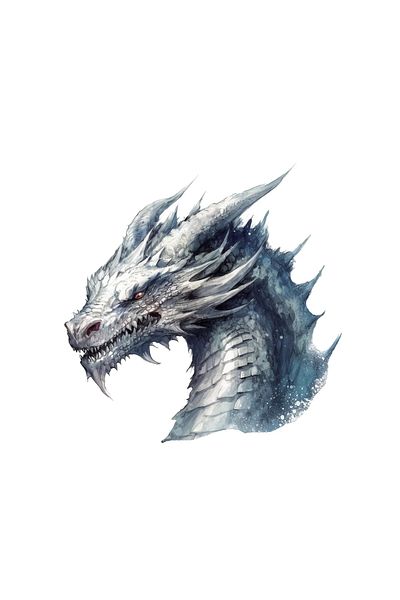 INOVATIX Set de 8 piese, autocolant dragon argintiu, INOVATIX®. 6 cm