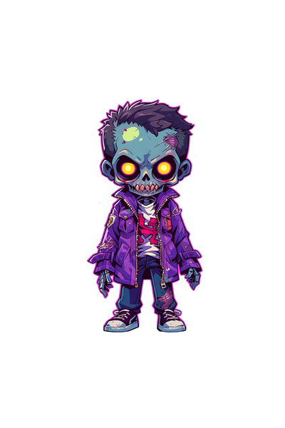 INOVATIX Set de 8 piese, autocolant Chibi Halloween Zombie cu dinți, INOVATIX...