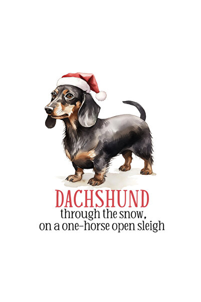 INOVATIX Set de 8 piese, Autocolant Teckel Prin zăpadă pe o sanie deschisă tr...