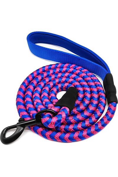 Mycicy lesă pentru câini, nailon, roz/albastru închis, 180 cm