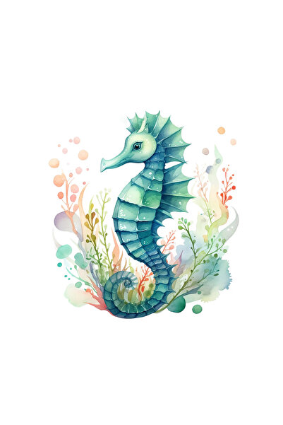 INOVATIX Set de 8 bucăți, autocolant căluț de mare verde în alge, INOVATIX®. ...