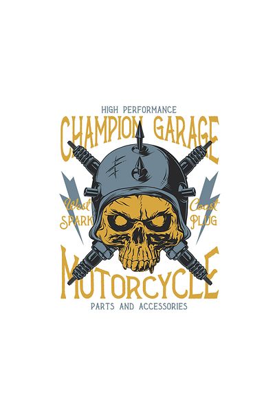 INOVATIX Set de 8 piese, autocolant Champion Garage pentru motocicletă, INOVATIX®. 6 cm