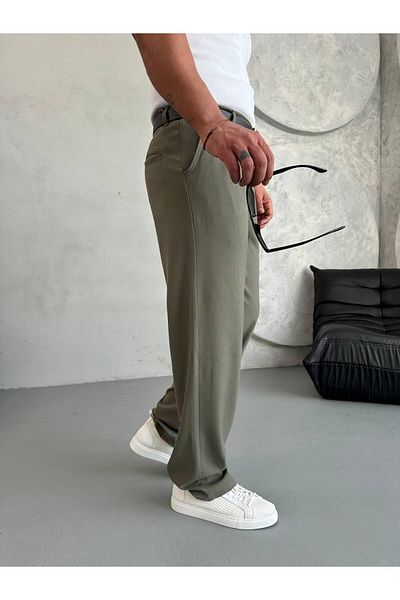 Z1MAN Khaki Baggy Fabric High Quality Cotton Trousers