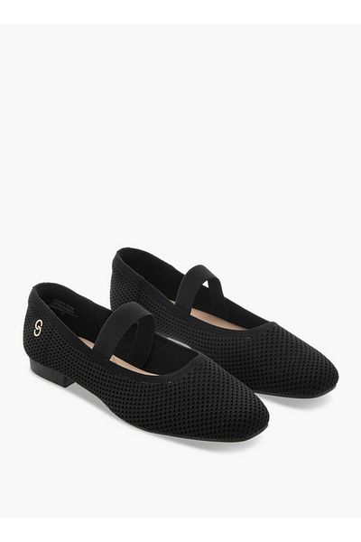 Celeste Women's Elastic Strap Detail Slip-On Ballerina Shoes