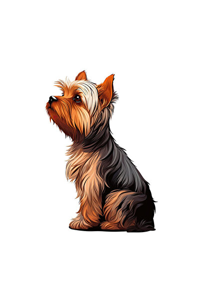 INOVATIX Set de 8 bucăți, autocolant pentru câini Yorkshire Terrier, INOVATIX®. 6 cm