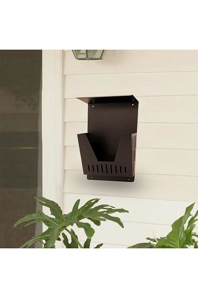 damech Advertising Basket/Box, For Newspapers, With Roof, Brown, A4 Format, 23x11x36.5 Cm,