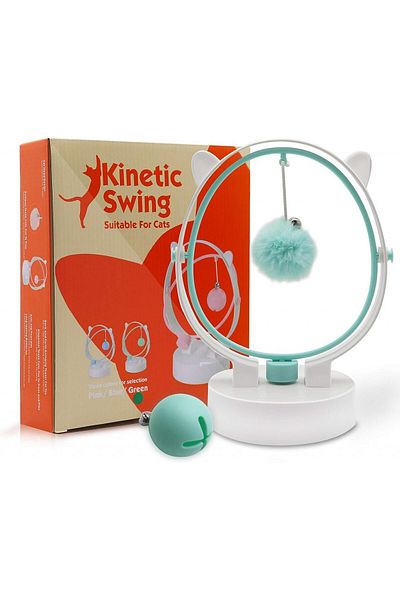 Chinberski interactive cat toy, plastic, white/green, 16 x 11.4 x 21 cm