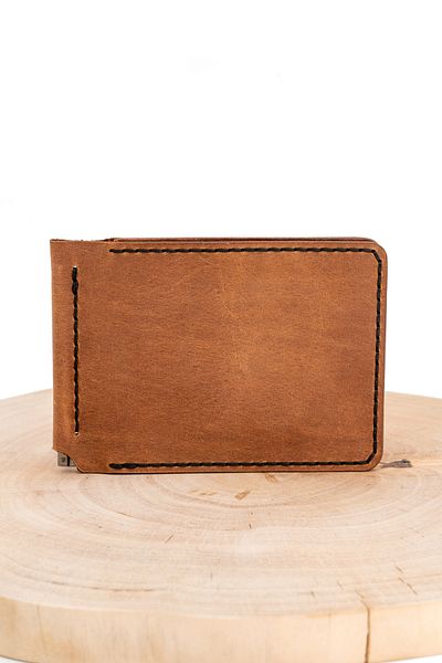 tudorAce Leather ID Card Wallet, Hand-Stitched, with Money Clip, Minimalist Design