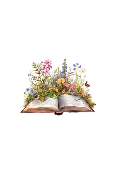 INOVATIX Set de 8 autocolante Sally Book și Floare, INOVATIX®. 6 cm