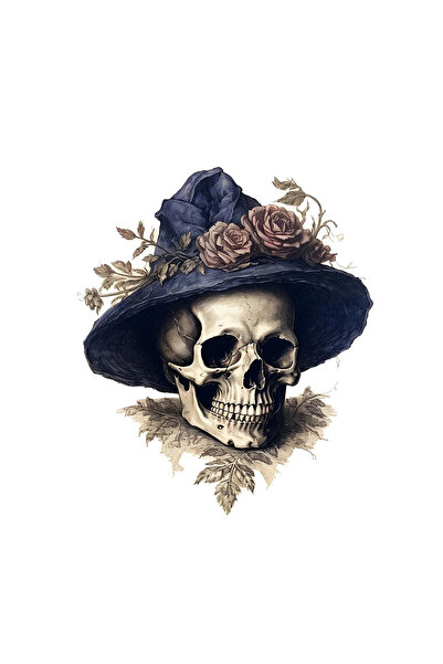 INOVATIX Set of 8 pieces, Skull with blue palace and flowers sticker, INOVATI...