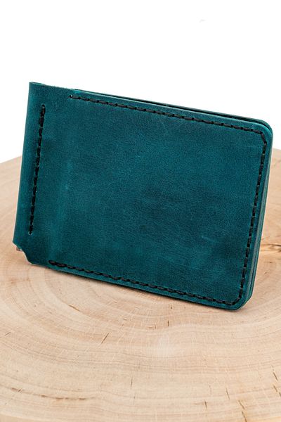 tudorAce Leather ID Card Wallet, Hand-Stitched, with Money Clip, Minimalist Design